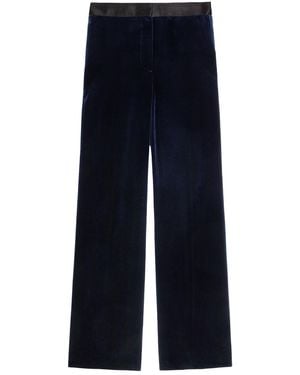 Victoria Beckham Alina Flared-Leg Velvet Trousers - Blue