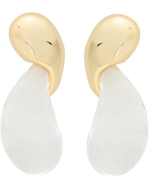Alexis Liquid Lucite 14Kt-Plated Drop Earrings - White