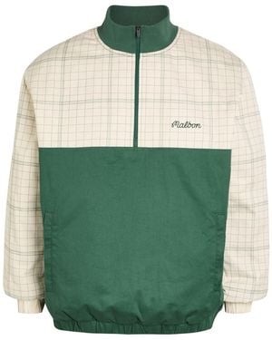 Malbon Spruce Logo-Embroidered Half-Zip Cotton Jacket - Green