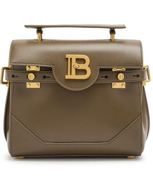 Balmain B-Buzz 23 Leather Top Handle Bag - Brown