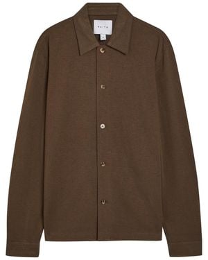 Raith Geneva Textured Jersey Overshirt - Brown