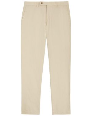 Sunspel Cotton And Linen-Blend Tapered-Leg Trousers - Natural
