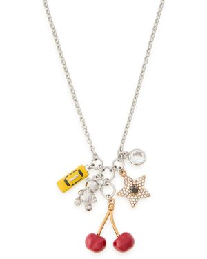 Marc Jacobs The Trinket Charm Cluster Plated Brass Necklace - White