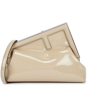 Fendi First Patent Leather Clutch - Natural