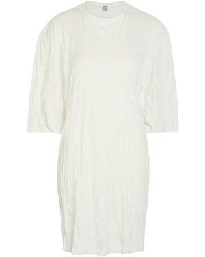 TOTEME Crinkled Jersey Mini T-Shirt Dress - White