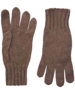 John Smedley Calow Cashmere And Merino-Blend Gloves - Brown