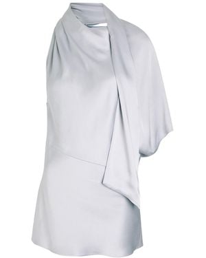 Stella McCartney Asymmetric Satin Top - Blue