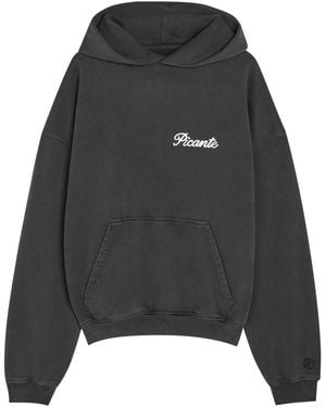 Picante Tailor Embroidered Hooded Cotton Sweatshirt - Black