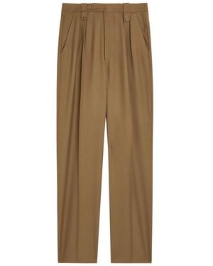 Maison Margiela Tailored Straight-Leg Wool Trousers - Natural
