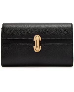 SAVETTE Symmetry Mini Grained Leather Clutch - Black