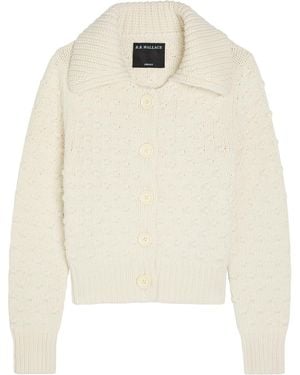 B.B. Wallace Bourgeois Bobble-Knit Wool-Blend Cardigan - White