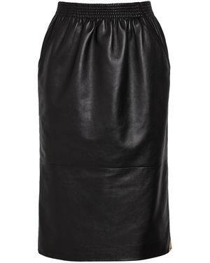 Chloé Leather Midi Pencil Skirt - Black