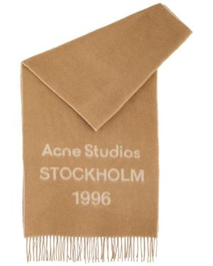Acne Studios Venus 1996 Logo-Intarsia Wool Scarf - Natural