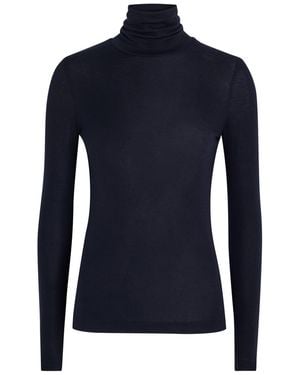 Agolde Pascale Turtleneck Stretch-Lyocell Top - Blue