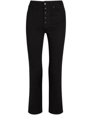 GOOD AMERICAN Slim Straight-Leg Cropped Jeans - Black