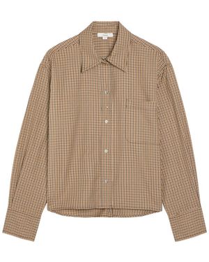 Vince Checked Cotton-Blend Shirt - Natural