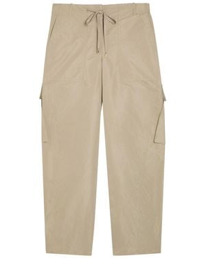 Alaïa Barrel-Leg Taffeta Cargo Pants - Natural
