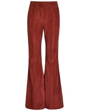 Gabriela Hearst Rhein Suede Flared-Leg Pants