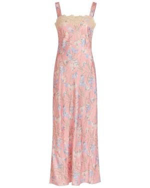 RIXO London Rosamarie Floral-Print Satin Midi Dress - Pink