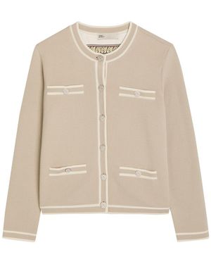 Tory Burch Kendra Wool Cardigan - Natural