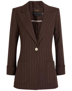 Alice + Olivia Burns Pinstriped Twill Blazer - Brown