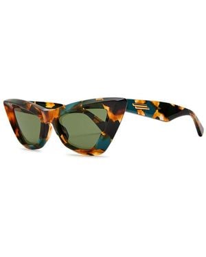 Bottega Veneta Tortoiseshell Cat-Eye Sunglasses - Green