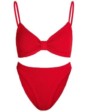 Hunza G Alicia Knotted Crinkle Bikini - Red
