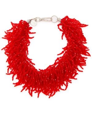 Simone Rocha Cascading Crystal Tassle Necklace - Red