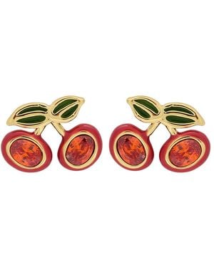 COACH Cherry Enamelled Stud Earrings - Red