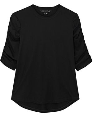 Veronica Beard Waldorf Cotton T-shirt - Black
