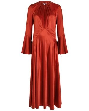 Veronica Beard Ezri Silk-Blend Midi Dress - Red