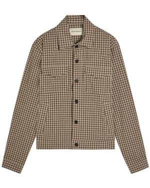 Oliver Spencer Checked Stretch-Cotton Jacket - Brown