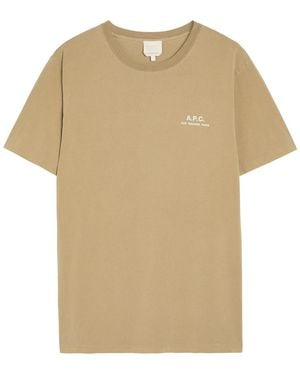 A.P.C. Logo-Print Cotton T-Shirt - Natural