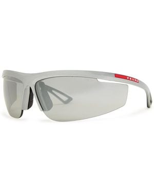 Prada Linea Rossa Wrap-Around Mask Sunglasses - Grey