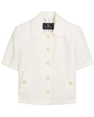Etro Embroidered Linen Jacket - White