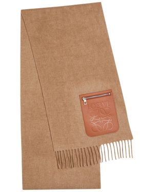 Loewe Anagram Wool-Blend Scarf - Brown