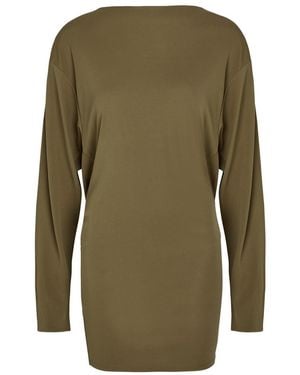 Jacquemus La Robe Mistral Cowl-Back Woven Mini Dress - Green