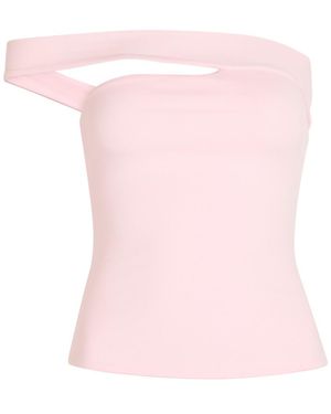 Skims Asymmetric Stretch-Cotton Top - Pink