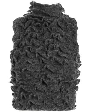 Alaïa Ruffled Mohair-Blend Cropped Top - Grey