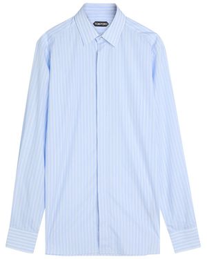 Tom Ford Striped Cotton Shirt - Blue