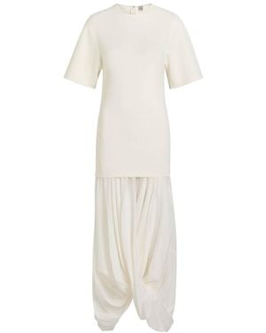 TOTEME Cocoon Draped Maxi Dress - White