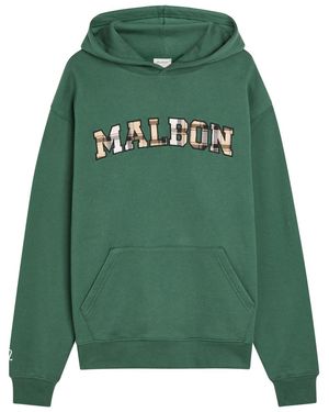 Malbon Fesque Preston Logo-Appliquéd Hooded Cotton Sweatshirt - Green