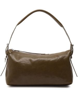 Lemaire Belted Baguette Leather Shoulder Bag - Metallic