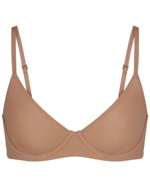 Skims Unlined Stretch-Jersey Demi Bra - Natural