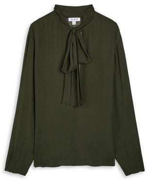 Alaïa Scarf Semi-Sheer Chiffon Blouse - Green