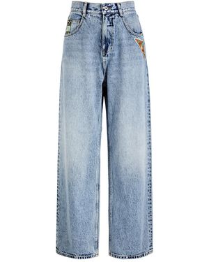 ALÉMAIS Jackpot Embroidered Straight-Leg Jeans - Blue