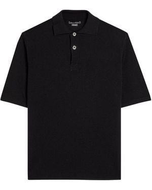 Begg x Co Cashmere Polo Shirt - Black