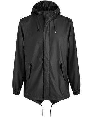 Rains Hooded Rubberised Parka - Black