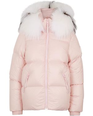 ARCTIC ARMY Pink Fur-trimmed Quilted Shell Jacket