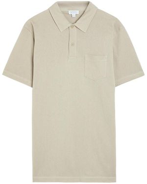 Sunspel Cotton-Mesh Polo Shirt - Natural